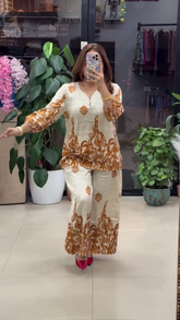 Women Stylish Orange Printed Co-ord Set